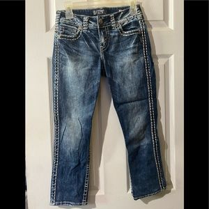 Silver Suki Ladies  Denim Crop/Capri Pants  Size W27/L 22 1/2